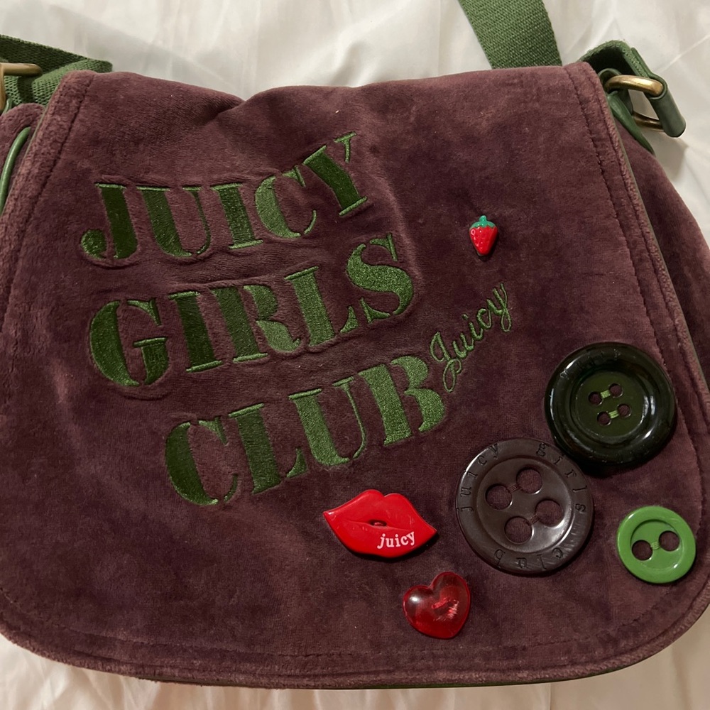 Juicy Couture Juicy Girls Club velour crossbody/hand bag with charms